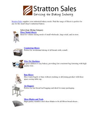 Bakery Slicers | Stratton Sales