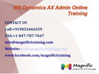 Microsoft Dynamics Ax Admin Online Training in UK