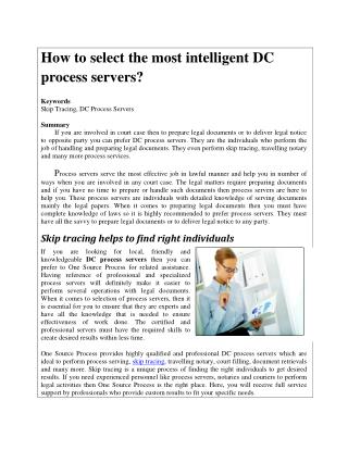 How to select the most intelligent DC process servers?
