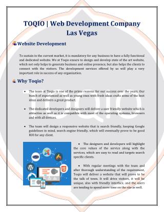 Web Development Company Las Vegas - TOQIO