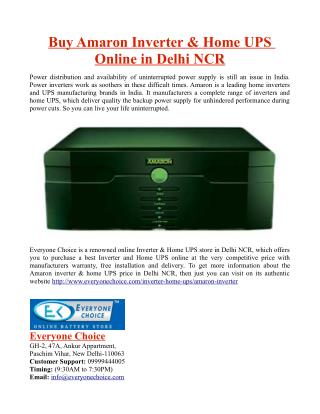 Buy Amaron Inverter & Home UPS Online in Delhi NCR