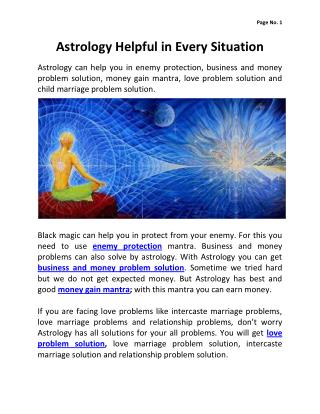 Astrology Helps in Every Situation