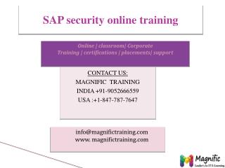SAP SECURITY ONLINE TRAINING IN USA|UK|CANADA