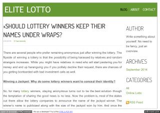 SHOULD LOTTERY WINNERS KEEP THEIR NAMES UNDER WRAPS?
