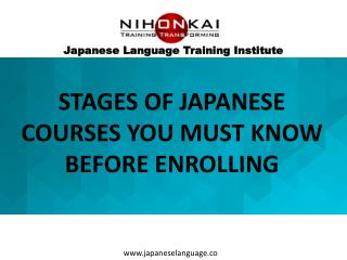 Japanese Language Course Stages
