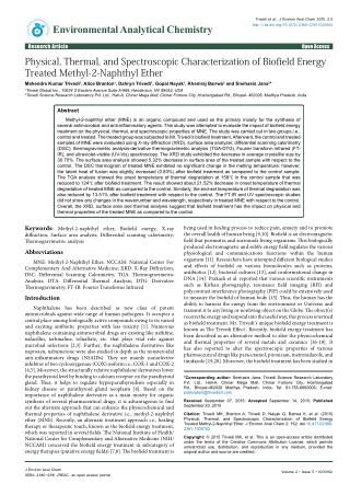 Biofield Impact on Methyl 2-Naphthyl Ether Characterization