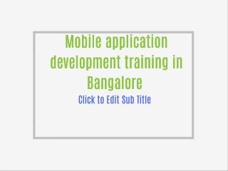 Mobile application development training institute in Bangalore