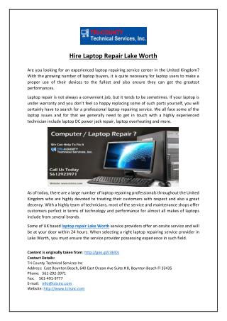 Hire Laptop Repair Lake Worth