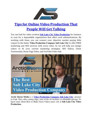 Tips for Online Video Production That People Will Get Talking