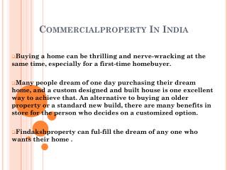 How to invest in commercial property in India