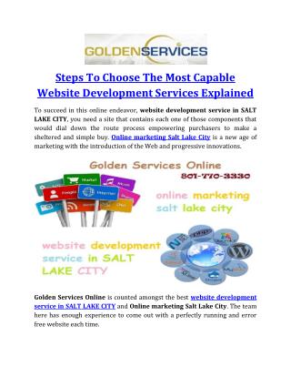Steps To Choose The Most Capable Website Development Services Explained