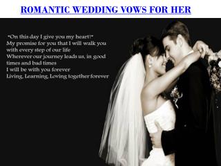 ROMANTIC WEDDING VOWS FOR HER