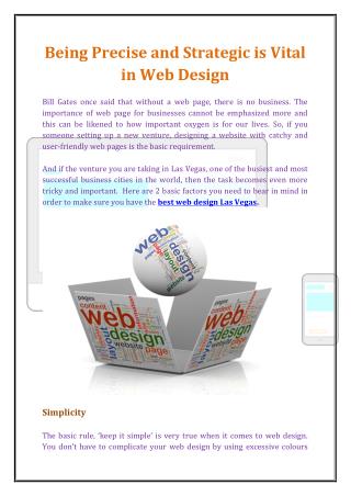 Being Precise and Strategic is Vital in Web Design