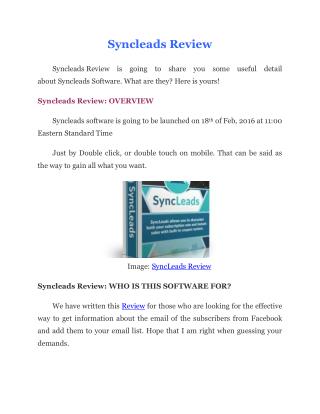 Syncleads Review