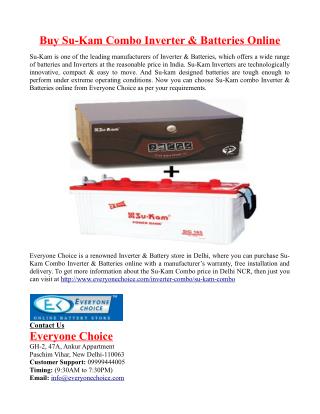 Buy Su-Kam Combo Inverter & Batteries Online