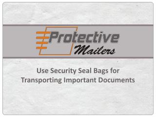 Use Security Seal Bags For Transporting Important Documents
