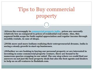 How to invest in commercial property in India