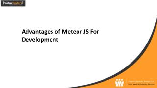 Advantages of Meteor JS For Development