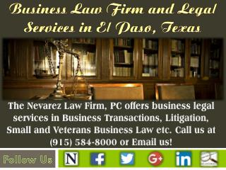 Business Law Firm and Legal Services in El Paso, Texas