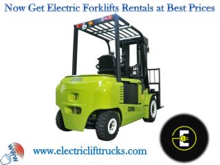 Now Get Electric Forklifts Rentals at Best Prices