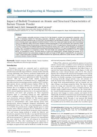 Influence of Human Biofield Energy on Barium Titanate Powder
