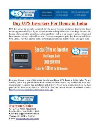 Buy UPS Inverters For Home in India