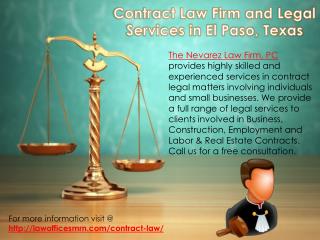 Contract Law Firm and Legal Services in El Paso, Texas