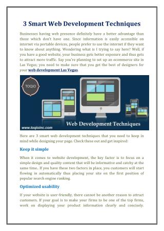 3 Smart Web Development Techniques