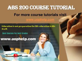 ABS 200 INSTANT EDUCATION/uophelp