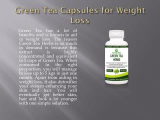 Green Tea Capsules for Weight Loss
