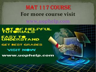 MAT 117 Instant Education/uophelp