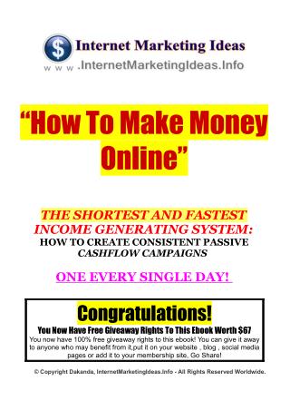 How To Make Money Online - The Quickest Way I'll Prove It To You!