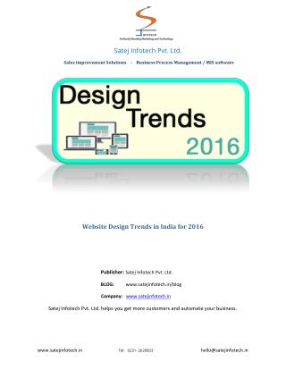 Website Design Trends in India for 2016