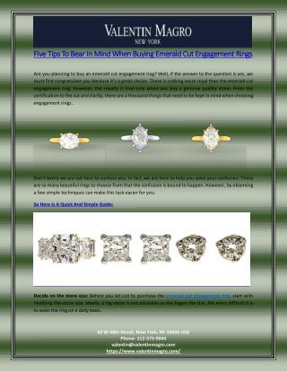 Five Tips To Bear In Mind When Buying Emerald Cut Engagement Rings
