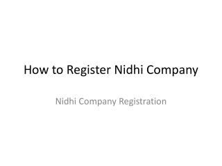 Latest Law of Nidhi Company