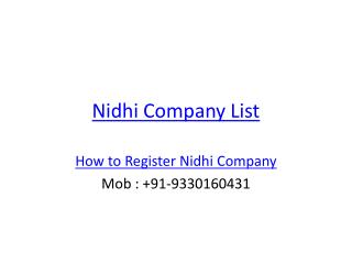 Nidhi Company List