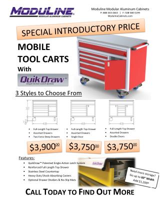 Mobile Tool Carts With Quik Draw for Your Modular Cabinets
