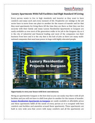 Luxury Residential Apartments in Gurgaon