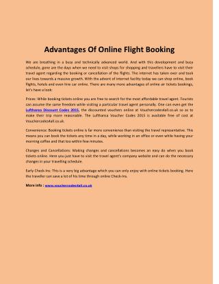 Advantages Of Online Flight Booking