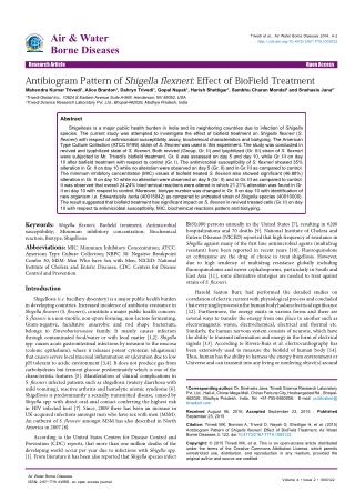 Antibiogram Pattern of Shigella flexneri Effect of BioField Treatment