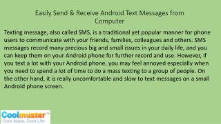 Easily Send & Receive Android Text Messages from Computer