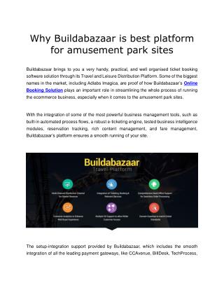 Why Buildabazaar is best platform for amusement park sites