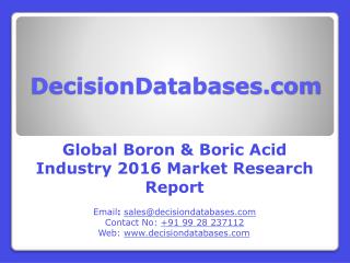 Global Boron & Boric Acid Industry 2016 Market Research Report