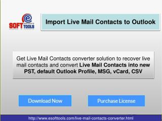 Import Live Mail Contacts to Outlook
