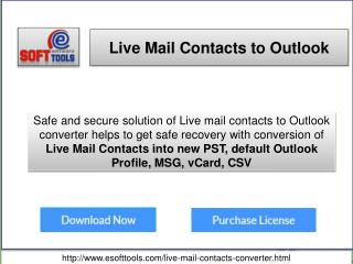 Live Mail Contacts to Outlook
