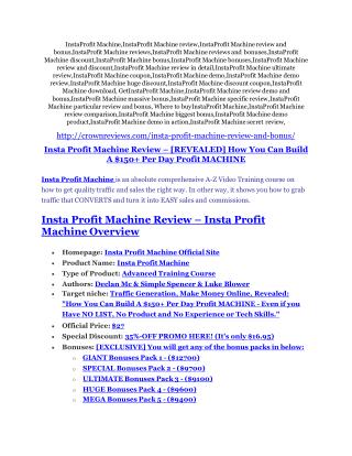 Insta Profit Machine REVIEW - DEMO of Insta Profit Machine