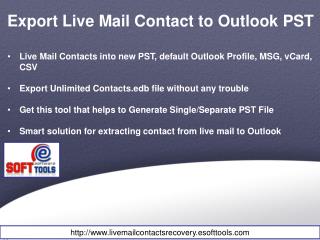 Export Live Mail Contact to Outlook