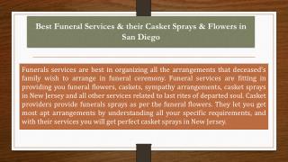 Best Funeral Services & their Casket Sprays & Flowers in San Diego