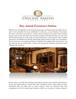 Buy Amish Furniture Online