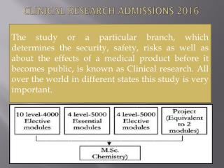 Clinical Research Admission